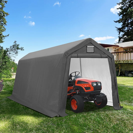7' x 12' Outdoor Storage Shelter Shed, Portable Storage Shed Heavy Duty Portable Garage with Roll-up Zipper Door for Generator, Vehicles,Motorcycle
