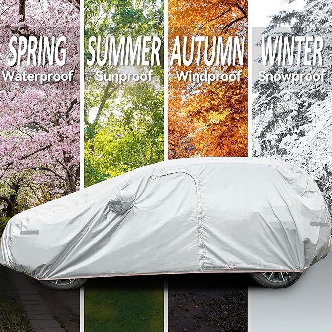 Waterproof SUV Car Cover Fit for Lexus RX350/350H/RX450H/RX500H/RX300/330 2003-2025,Waterproof Full Car Cover for Automobiles All Weather UV Rain Snow Protection with Door Zipper