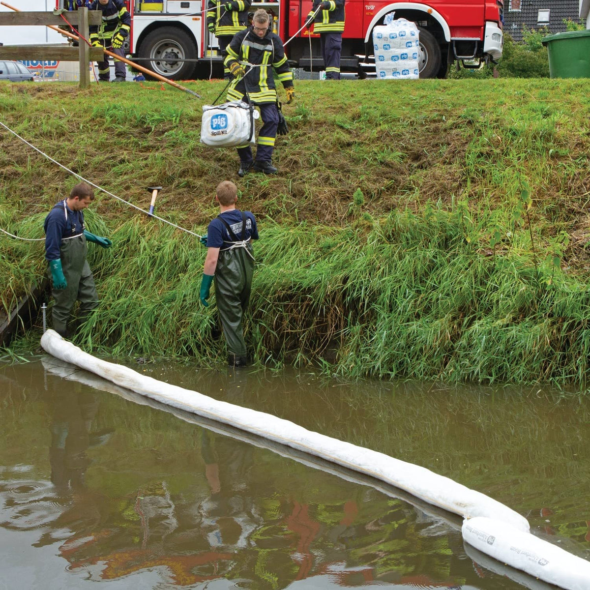 New Pig Oil Boom - Oil-Only Absorbent Boom - 2 Pack - 8" x 20' Boom - Absorbs up to 24 gallons per Boom - BOM409