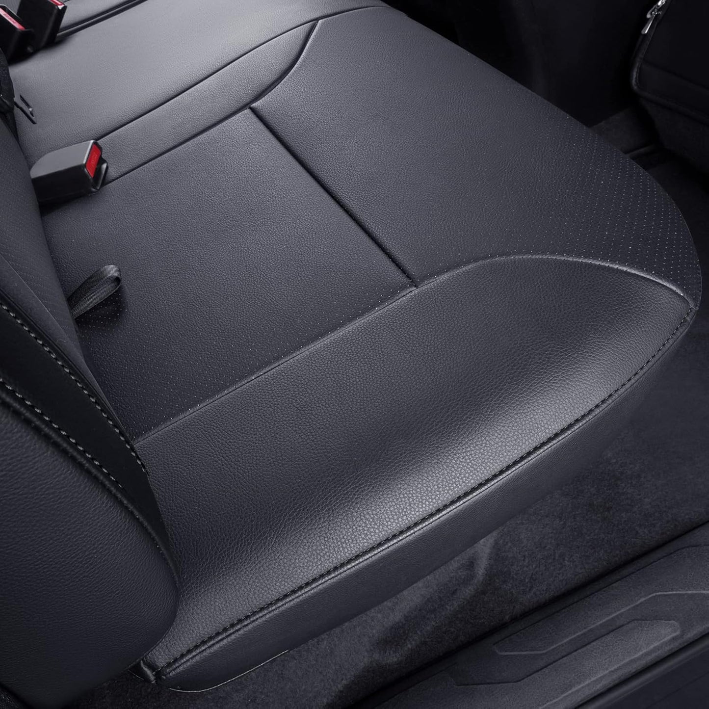 LUCKYMAN CLUB Rear Seat Covers Custom Fit for 2016-2023 Tacoma Crew Cab with Faux Leather (Black Rear)