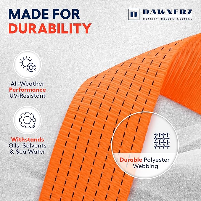 3 inch Ratchet Straps 40 ft Double Wire J Hook Tie Down - Heavy Duty Ratchet Straps 16500 Lb Breaking Strength - Trailer and Truck Tie Down