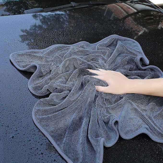 JOYMOOP Car Dry Towel, Quick Drying, Large Size, Microfiber Cleaning Cloth, Dark Grey, 29.5 X 63 Inches, 1 Pack for Boates, RVs, SUVs, Trucks, Cars