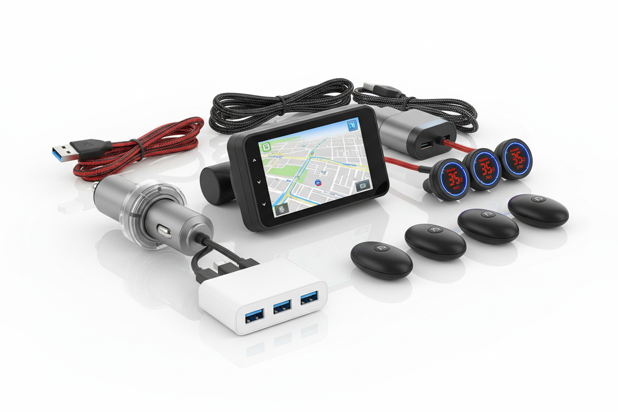 Smart & Convenience Gadgets

Dash cams

Tire pressure monitors

Backup sensors

USB chargers & adapters (make it real photo)